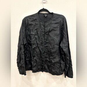 Eileen fisher MED silk tussah bartack jacket quite luxury office professional